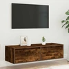 TV staliukas TV spintelė su LED lemputėmis, dūminio ąžuolo, 100X35,5x25 cm