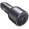 Automobilinis įkroviklis UGREEN EC705, USB-A + 2x USB-C, 130W + 1m 5A laidas