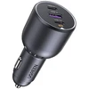 Automobilinis įkroviklis UGREEN EC705, USB-A + 2x USB-C, 130W + 1m 5A laidas