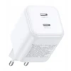 Įkroviklis Ugreen GaN 45W 2xUSB-C - balta