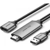 Ugreen CM151 50291 USB-A (moteris) – HDMI adapteris su USB-A maitinimo prievadu (vyriškas) 1,5 m – pilkas