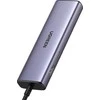 HUB Ugreen CM512 15598 6in1 USB-C – 3x USB-A 3.0 / HDMI / RJ45 / USB-C PD - pilka
