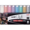 Uni - Chalkmarker 8M - Metallic spalvos, 8 vnt