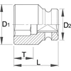 Unior Smūginė šešiakampė galvutė 1/2'' 16mm (603968)