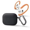 Uniq nexo AirPods Pro 2 GEN dėklas + ausų kabliukai, silikoninis šariato/medžio anglių pilka