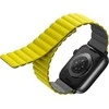 Išmaniojo laikrodžio Apple Watch 4/5/6/7/SE magnetinis/dvipusis dirželis, Geltonos/Pilkos spalvos, 44/45mm
