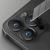 UNIQ Optix aliuminio kameros objektyvo apsauga Apple iPhone 15 6.1" /15 Plus 6.7" vidurnakčio juodas stiklinis skirtukas abu