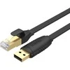 UNITEK Y-SP02001B USB 2.0 į RJ45 konsolės apverčiamas plokščias 1,8 m kabelis