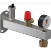 Uponor 3 barų INOX saugos grupė su bako jungtimi, manometru, apsauginiu vožtuvu ir automatiniu centrinio šildymo oro išleidimo anga.