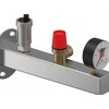 Uponor 3 barų INOX saugos grupė su manometru, apsauginiu vožtuvu ir automatiniu centrinio šildymo oro išleidimo anga