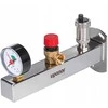 Uponor 3 barų INOX saugos grupė su manometru, apsauginiu vožtuvu ir automatiniu centrinio šildymo oro išleidimo anga