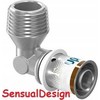 Uponor S-Press PLUS alkūnė su išoriniu sriegiu 20-R1/2MT