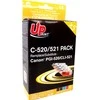 UPrint rašalo rašalas C-520/521 PACK / CLI521, 2x juodas, / 1x žydras, 1x purpurinis, 1x geltonas