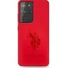 Dėklas „Us Polo Assn US Polo“ USHCS21LSLHRTRE S21 Ultra G998 raudonas silikoninis ant toninio pamušalo