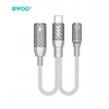 Telforceone Usams BWOO BZ67 adapteris 2w1 Lightning/USB-C - 3,5 mm lizdas, pilka