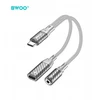 Telforceone Usams BWOO BZ67 adapteris 2w1 Lightning/USB-C - 3,5 mm lizdas, pilka