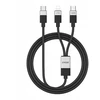 Usams BWOO Pintas "2-in-1" kabelis USB-C - USB-C ir "Lightning" 1 m 100W27W juodas