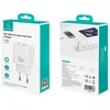 Laidinis įkroviklis USAMS CC316 T65 30W 1xUSB-C 1xUSB-A Fast Charging baltos spalvos