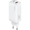 USAMS Tinklo įkroviklis 1xUSB-C+1xUSB T47 65W PD Fast Charging Super Si baltos spalvos CC153TC02 (US-CC153)