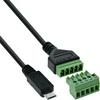 USB adapteris Delock InLine 92504C Micro USB adapterio kabelis – kištukas į terminalų bloką – 5 kontaktai – 1 m – juodas