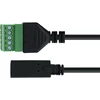 USB adapteris Delock InLine 92504F USB-C lizdas į 5 kontaktų terminalo bloką, adapterio kabelis – 1 m – juodas