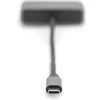 Assmann Electronic DIGITUS USB-C - DP + VGA Adapteris 20cm 4K/30Hz sidabrinis aliuminio korpusas
