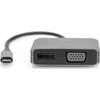 Assmann Electronic DIGITUS USB-C - DP + VGA Adapteris 20cm 4K/30Hz sidabrinis aliuminio korpusas