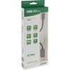 „InLine 35800“ USB 3.1 adapterio kabelis, C tipo kištukinis į A moteriškas USB tipo C kištukas iki A tipo USB lizdas 0,15 m juodas
