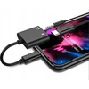 USB adapteris Vega Lightning - Jack 3.5mm + USB-C, juodas