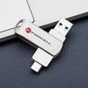 Pendrive 64GB USB 3.2 Gen 1 (USB A / USB C) Forcell F-Data Metal Duo sidabrinis