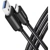 Axagon duomenų ir įkrovimo USB 3.2 Gen 1 kabelis, kurio ilgis 1 m. 3A. Juodas pynė.