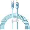 USB-C laidas prie „iP Baseus Crystal Shine“, 20W, 2m (mėlyna)