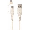 USB laidas BIOnd USB-A - microUSB + USB-C 1,2 m baltas (BIO-12-TCM)