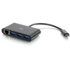 USB C2G C2G USB C šakotuvas su Ethernet – 3 prievadų USB šakotuvas – šakotuvas – 3 x SuperSpeed USB 3.0 + 1 x USB-C + 1 x 1000Base-T – darbalaukio versija