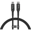 Crong Armor Link – USB-C su Lightning MFi pintas kabelis 150 cm (juodas)