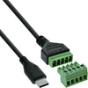 USB Delock adapteris, USB-C kištukas į 5 kontaktų terminalų bloką, adapterio kabelis – 1 m – juodas – maitinimo ir duomenų perdavimo linijos