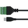 USB Delock adapteris, USB-C kištukas į 5 kontaktų terminalų bloką, adapterio kabelis – 1 m – juodas – maitinimo ir duomenų perdavimo linijos