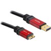 USB kabelis Delock USB-A - mikroUSB 3 m Raudona (82762)