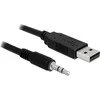 USB kabelis Delock USB-A - mini Jack 3,5 mm 1,8 m Juodas (83115)