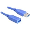 Delock ilgintuvas USB 3.0 tipo A vyriškas > USB 3.0 tipo A moteriškas 1 m mėlynas