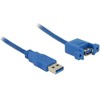USB kabelis Delock USB-A - USB-A 1 m mėlynasis (85112)