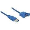 USB kabelis Delock USB-A - USB-A 1 m mėlynasis (85112)