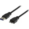 DELTACO USB 3.0 laidas, A tipo - „Micro B“ tipo lizdas, 2m, juodas USB3-020S
