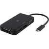 Deltaco USB-C į HDMI adapteris / DP / DVI / VGA, 4K, DP, juodas / USBC-Multi