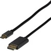 USB-C į DisplayPort 2m kabelis su juodais antgaliais