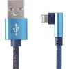 GEMBIRD Premium džinsiniai džinsai Type-C USB 8 kontaktų laidas su metalinėmis jungtimis 1m mėlynas kampuotas