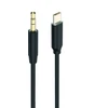 Kabelis USB 2GO Kabelis audio AUX/MP3 do USB Type-C - Stereo 100cm juoda