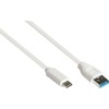 USB kabelis Alcasa USB-A - USB-C 1 m, baltas (2831-AC010W)