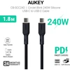 USB kabelis Aukey USB-C - USB-C 1,8 m juodas (Aukey)