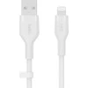 Belkin CAA008bt2MWH Boost Charge USB-A - žaibo silikonas 2,0 m balta